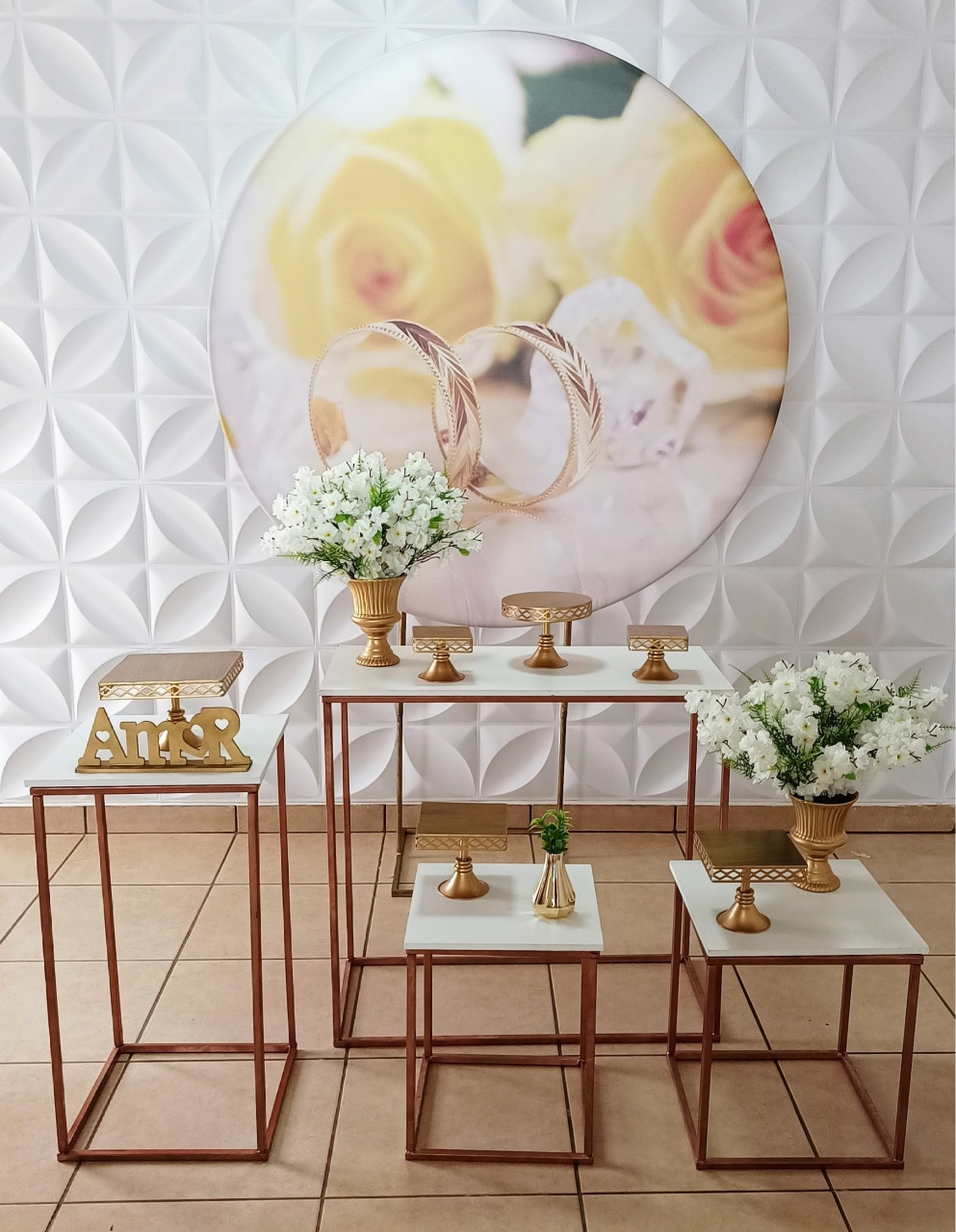 Kit Casamento Alianças Com Cerejeira - MM Pegue e Monte e locação 