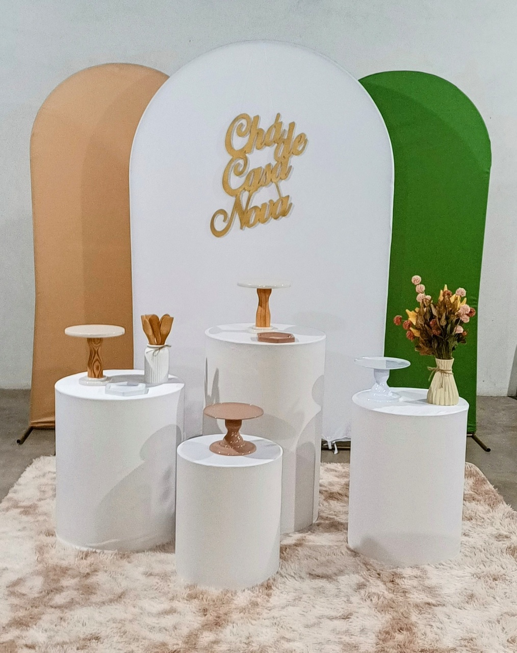 Composição Chá de Cozinha Verde E Bege  - MM Pegue e Monte e locação 