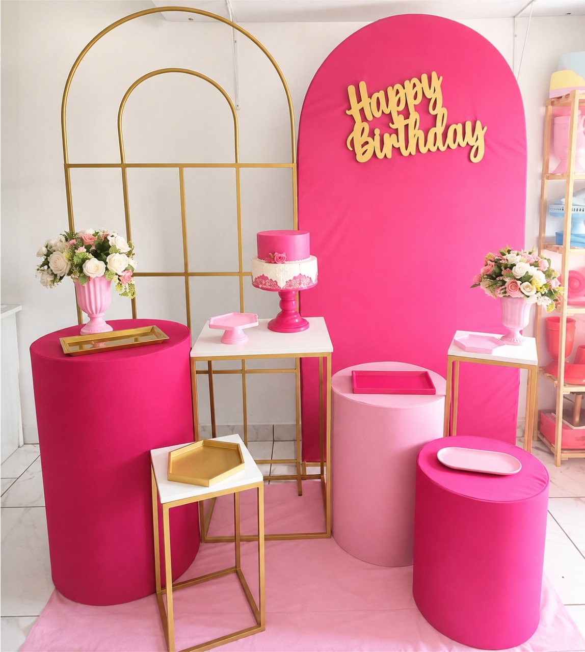 Kit Romano Duplo Rosa - Wire Love Decor