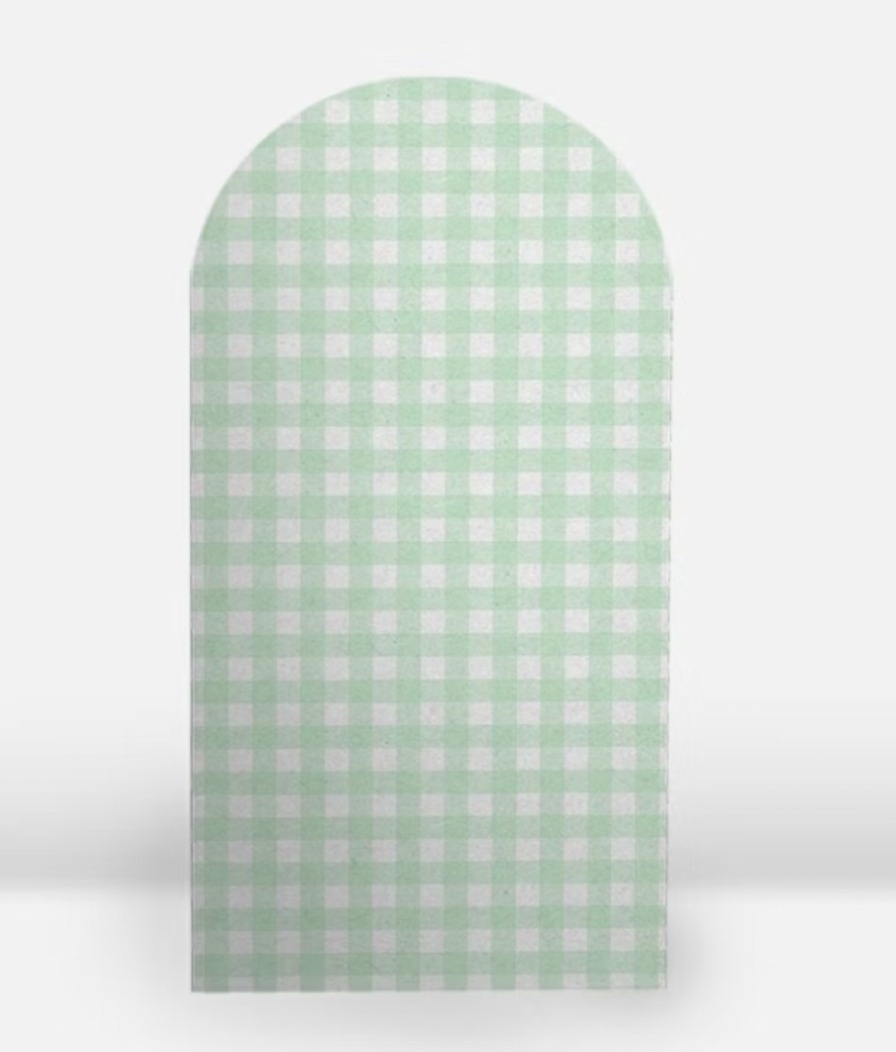 Capa Painel Romano Xadrez Verde Bebe - Wire Love Decor