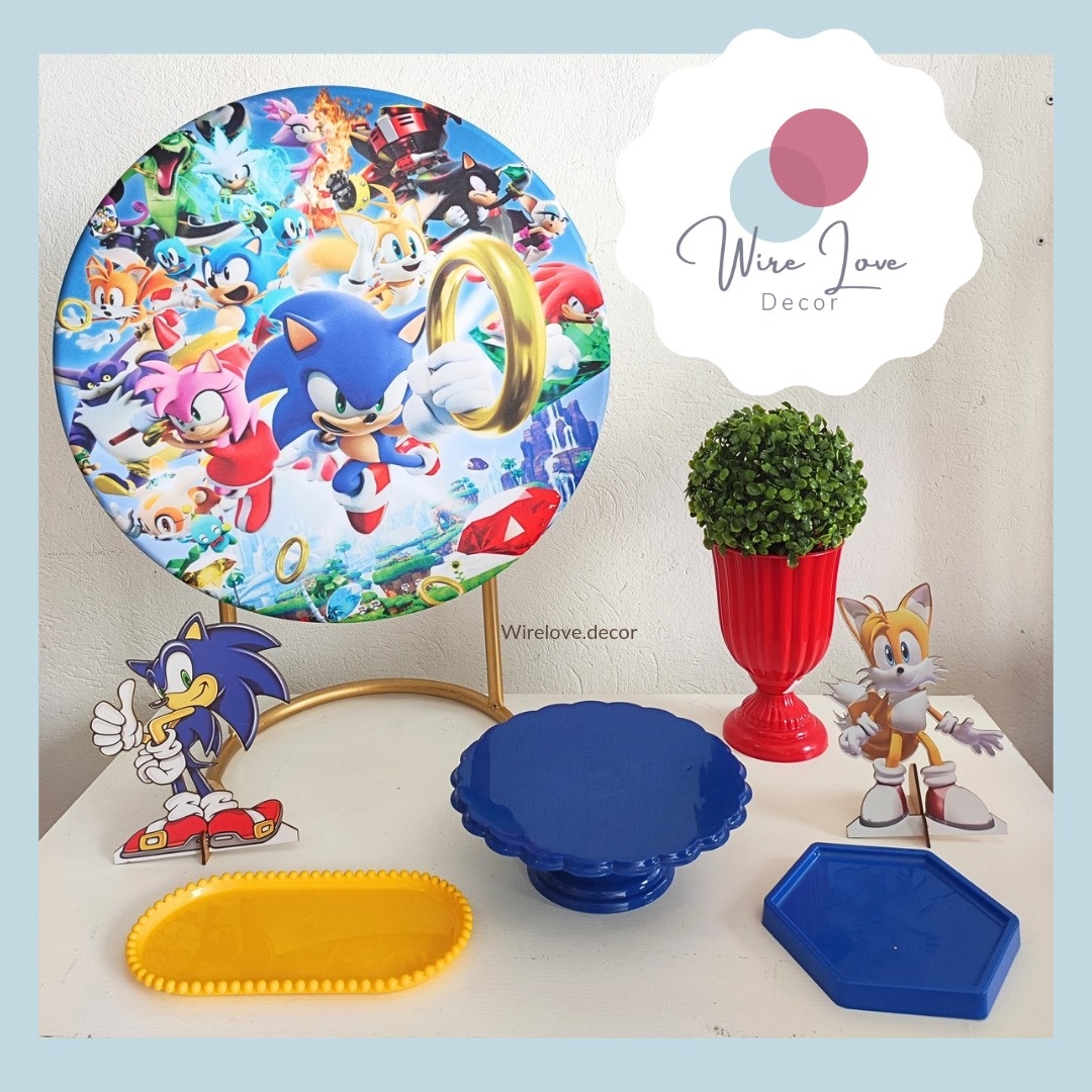 Kit Só Um Bolinho Sonic  - Kit de Mesa   - Wire Love Decor