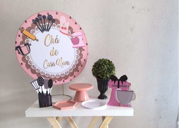 Mini Kit Cha de Casa Nova Rosa - Kit de Mesa - Wire Love Decor