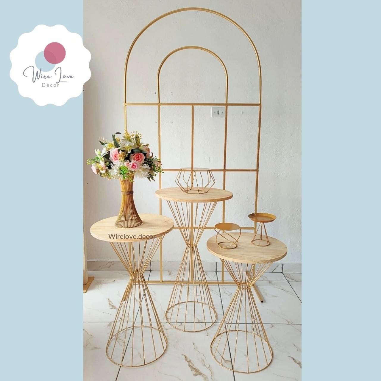 Kit Painel E Mesinhas Bailarina - Wire Love Decor