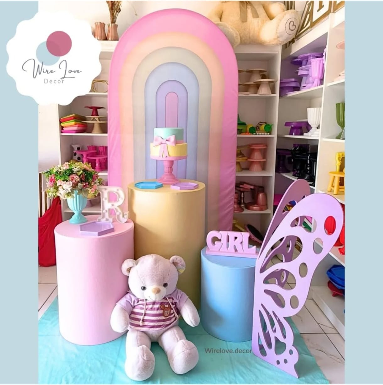 Kit Arco Iris Menina Romano - Wire Love Decor