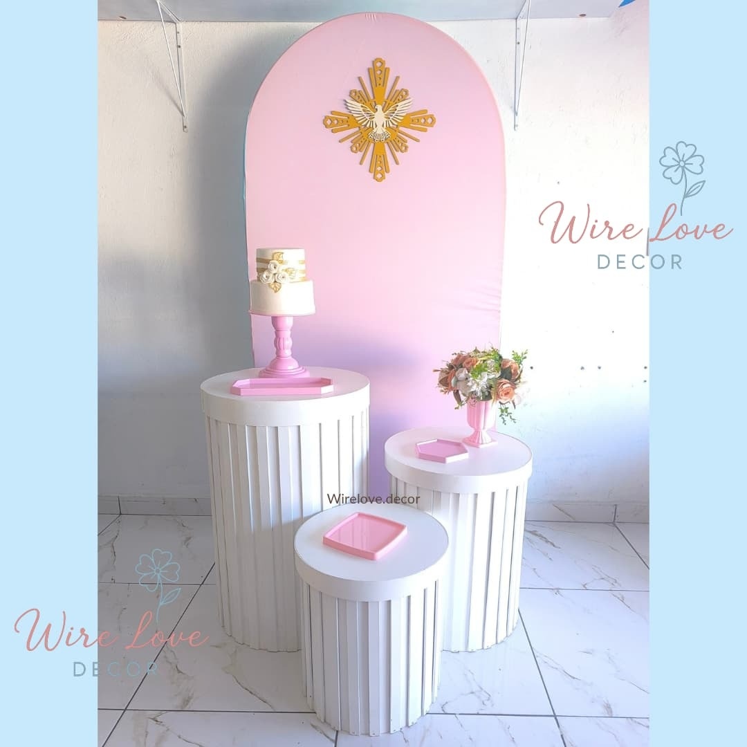 Kit Batizado Romano Rosa  - Wire Love Decor