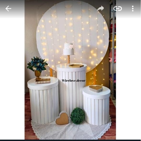 Kit Cil Ripado Branco E Painel Branco Noivado - Casamento - Wire Love Decor