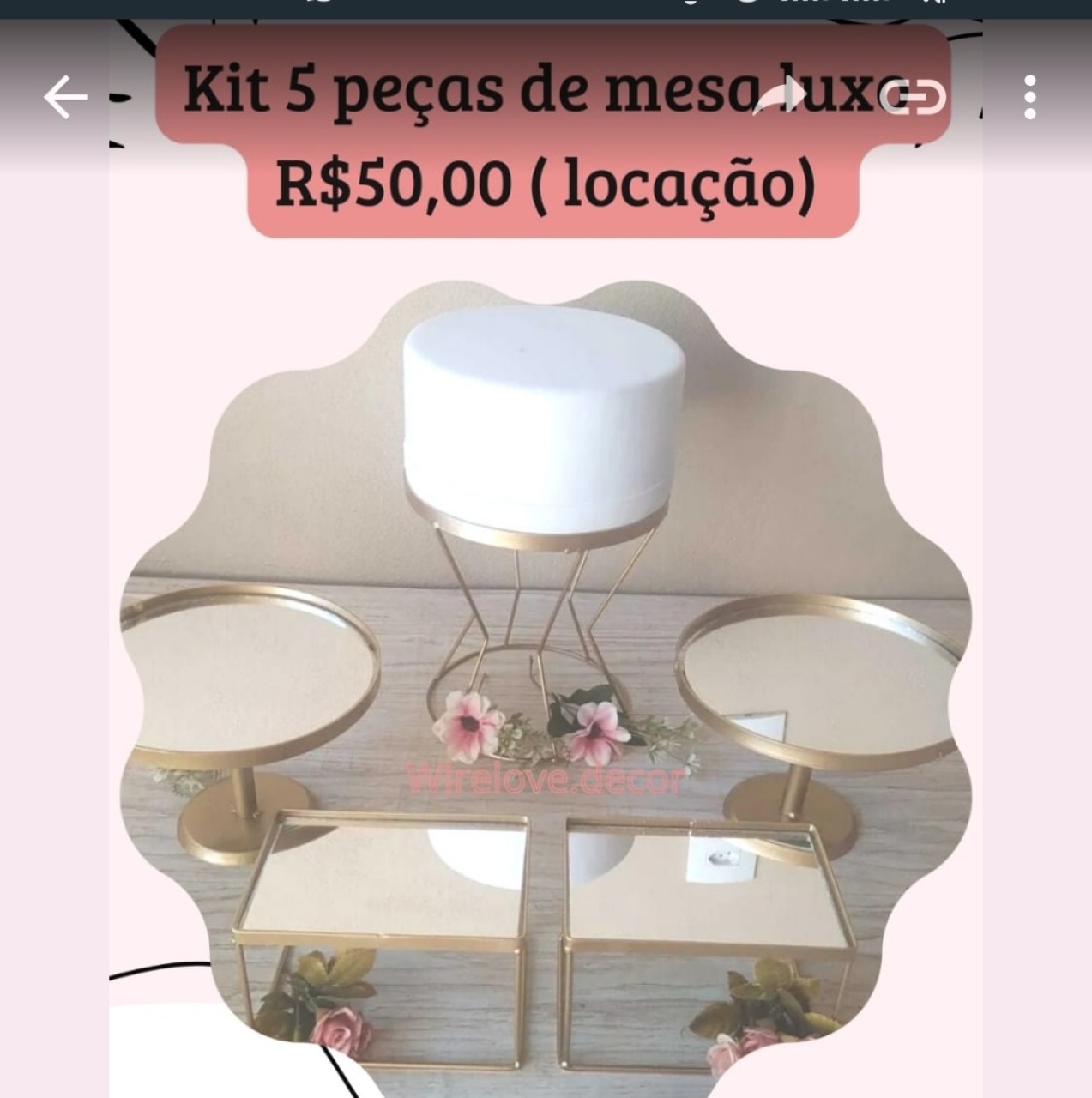 Kit 5 Peças Bandejas Luxo  - Wire Love Decor