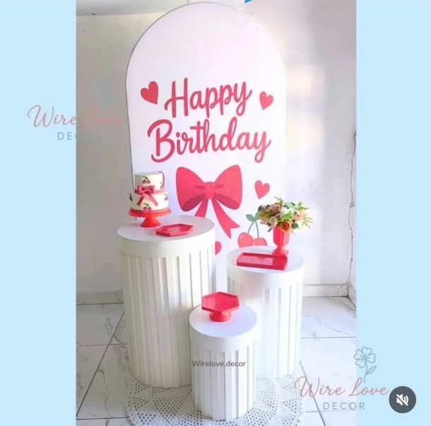 Kit Painel Romano Laço Vermelho - Wire Love Decor