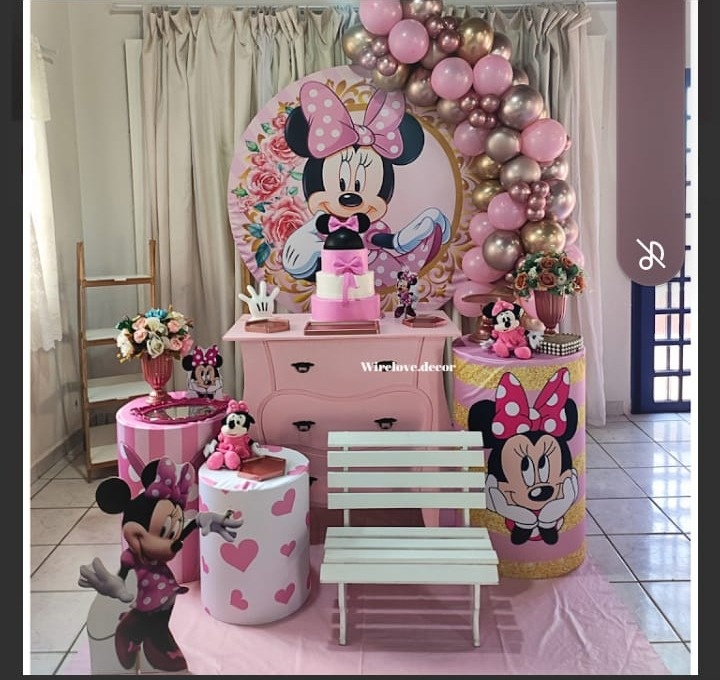 Kit Ouro Minnie Rosa - Wire Love Decor