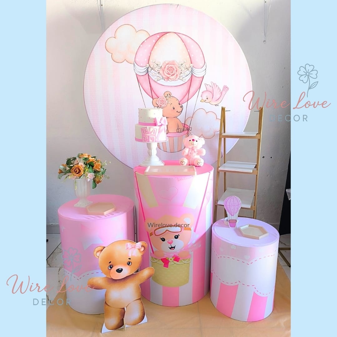 Kit Prata Ursinha Baloeira  - Wire Love Decor