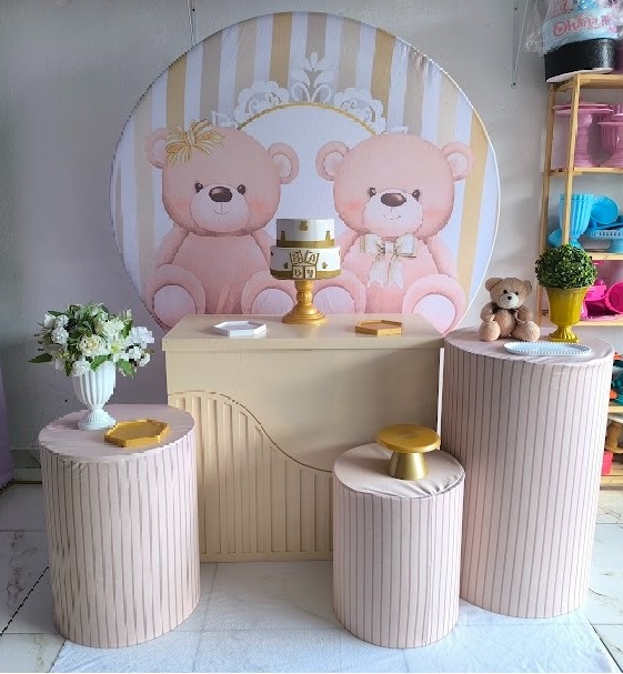 Kit Ouro  Chá Revelação Ursos - Wire Love Decor