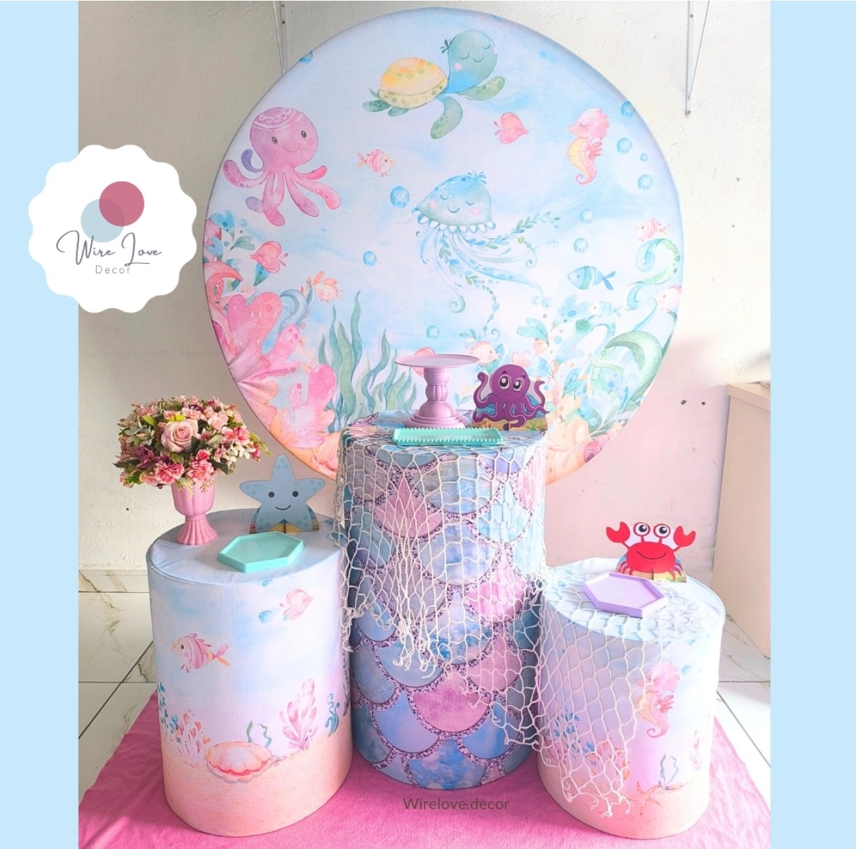 Kit Bronze Fundo Do Mar Menina - Wire Love Decor