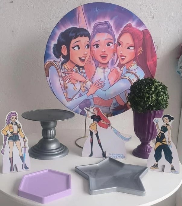 Mini Kit Guerreiras Do K Pop - Kit de Mesa   - Wire Love Decor