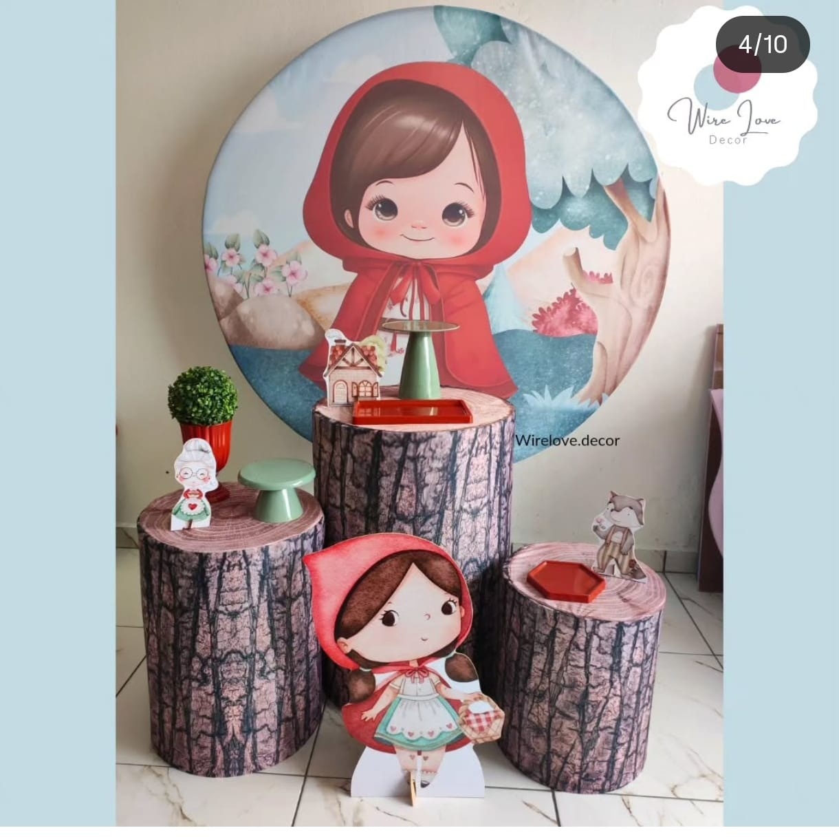 Kit Bronze Chapeuzinho Vermelho - Wire Love Decor
