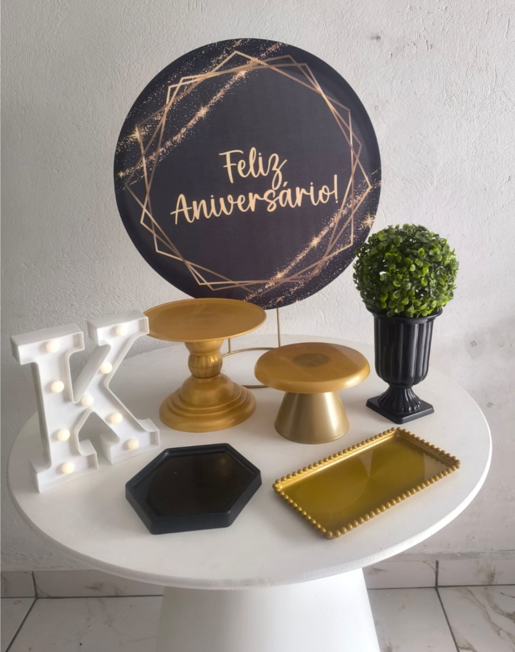 Mini Kit Preto E Dourado - Kit de Mesa - Wire Love Decor