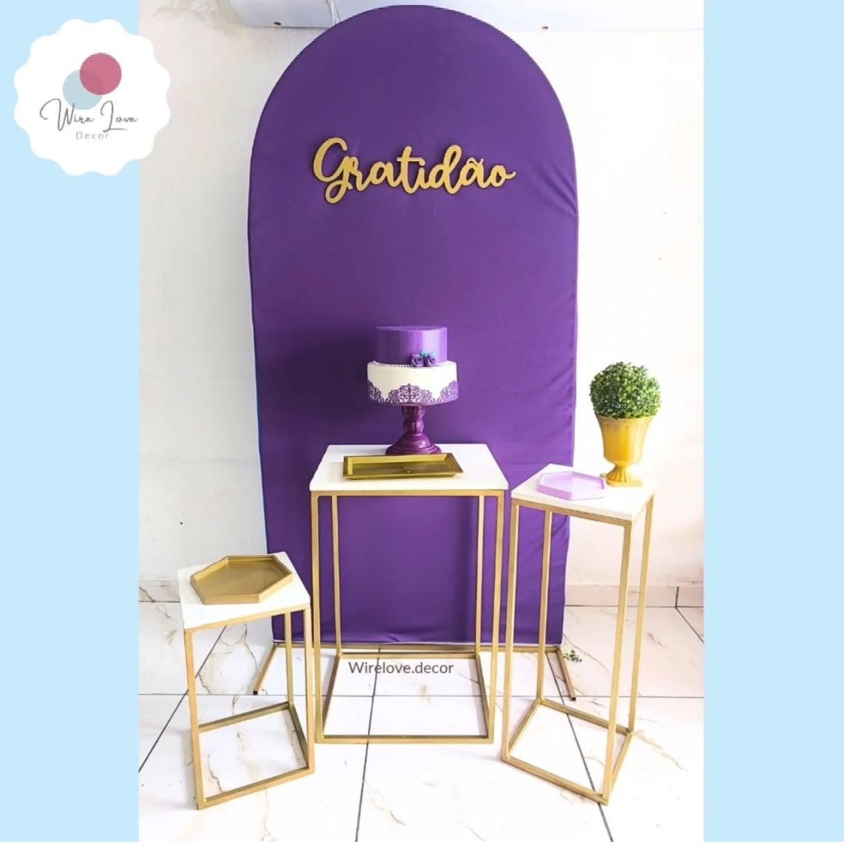 Kit Lilas Gratidão - Wire Love Decor