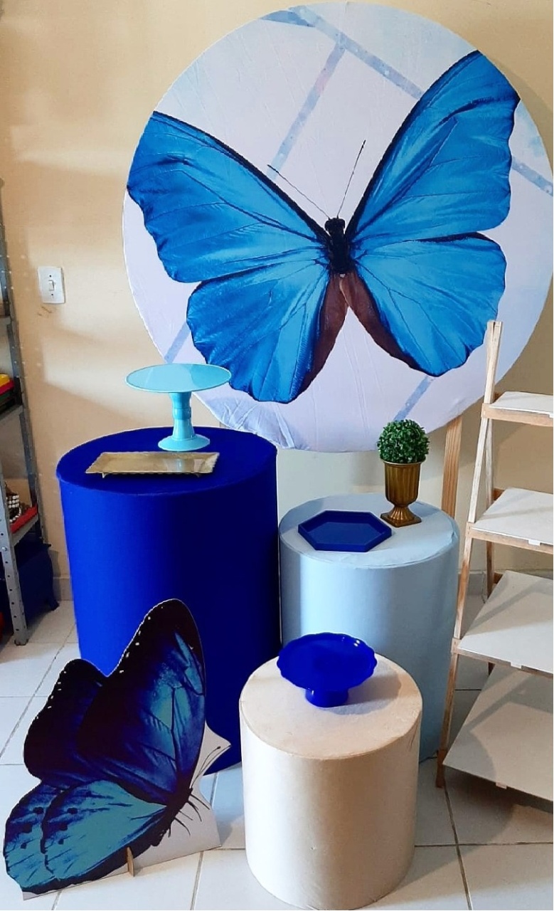 Kit Bronze Borboleta Azul - Wire Love Decor