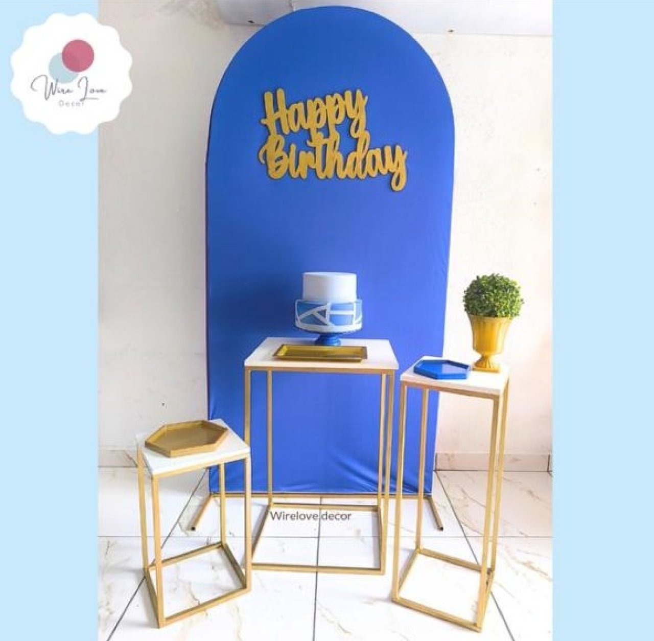 Kit Painel Romano Trio de Mesinhas - Wire Love Decor