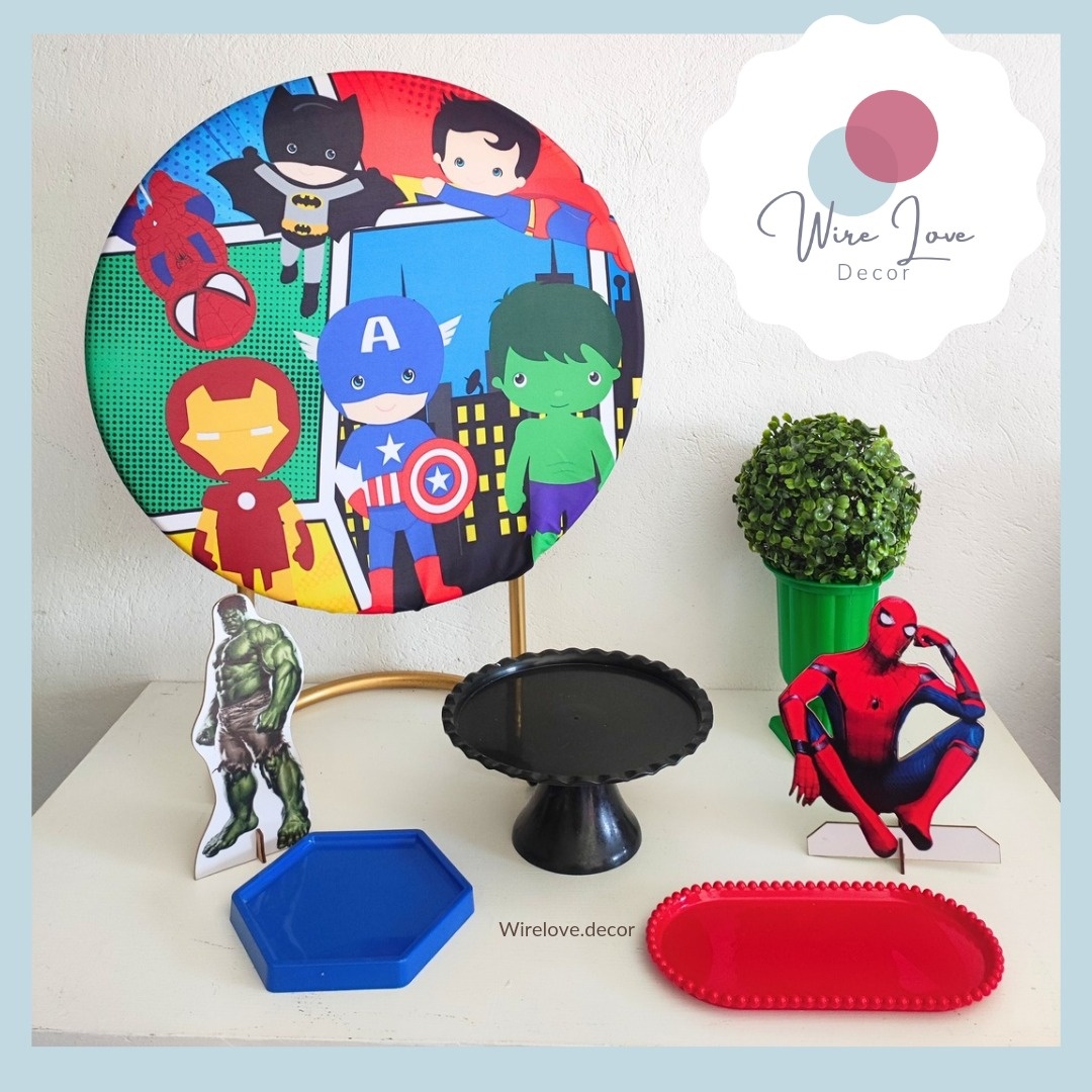 Kit Só Um Bolinho  Vingadores Baby - Kit de Mesa  - Wire Love Decor