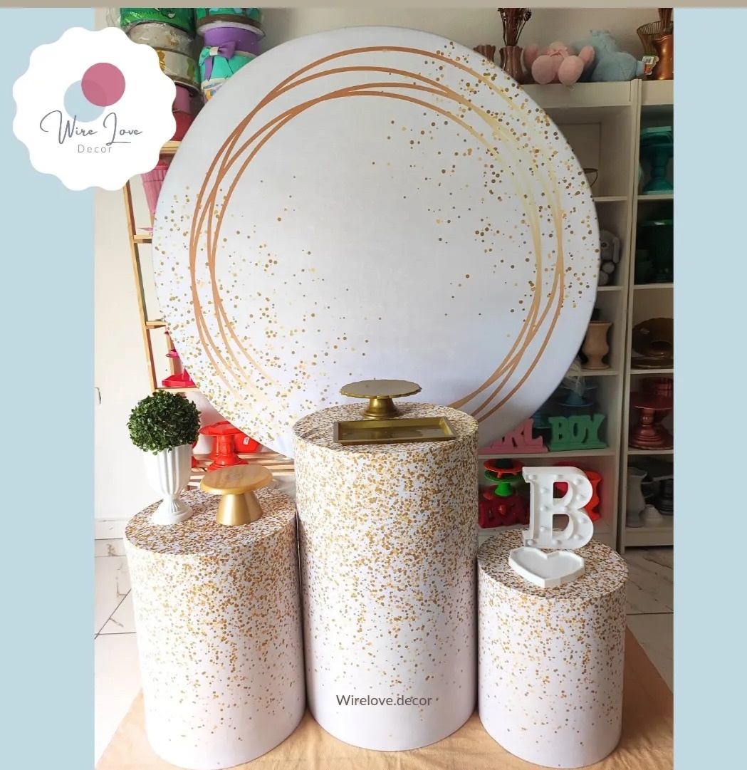 Kit Bronze Branco E Dourado - Wire Love Decor