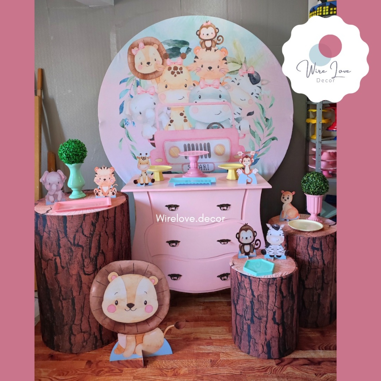 Kit Ouro Safari Rosa - Wire Love Decor