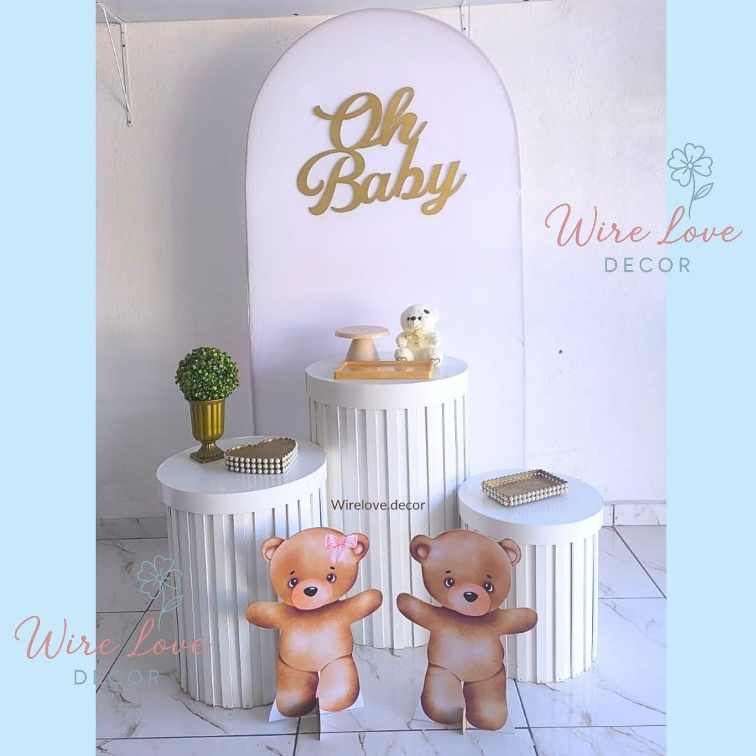 Kit Cha Revelação Branco  - Wire Love Decor