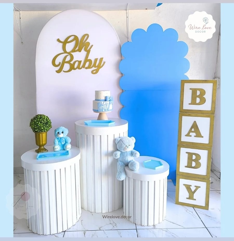 Kit Cha de Bebe Menino Nuvem  - Wire Love Decor