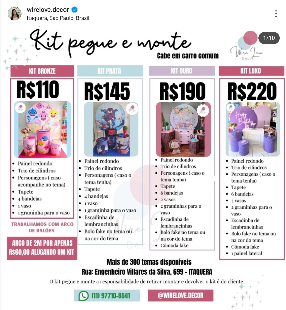 Pacotes de Kits Painel Redondo E Clindro Com Capa  - Wire Love Decor