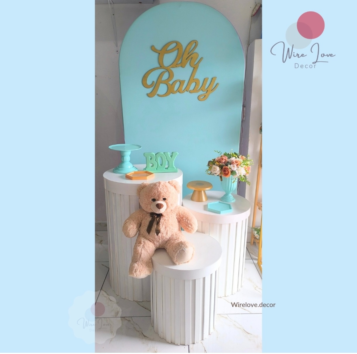 Kit Chá de Bebê Verde Claro  - Wire Love Decor