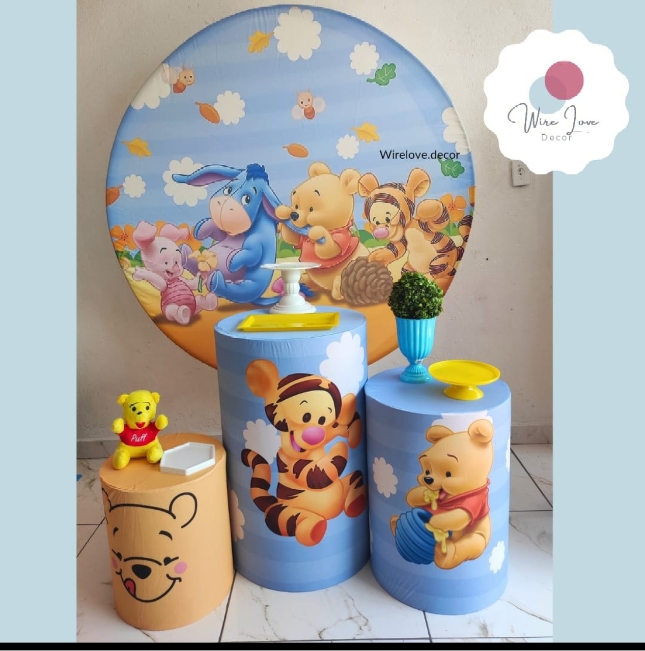 Kit Bronze Ursinho Pooh - Wire Love Decor