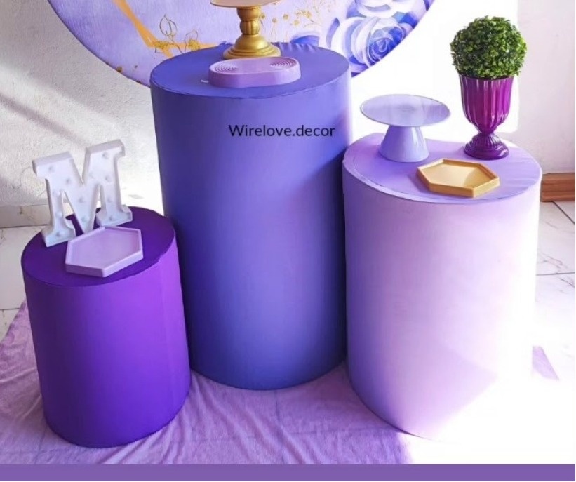 Trio de Cilindro + Capa - Wire Love Decor
