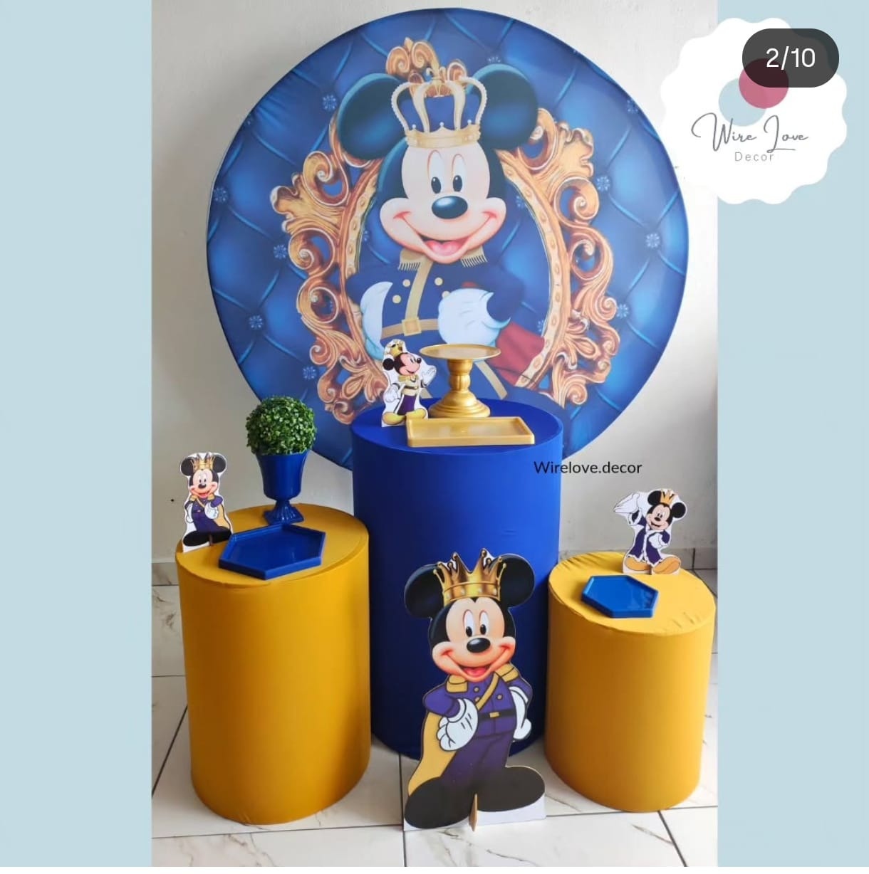 Kit Bronze Mickey Realeza - Wire Love Decor