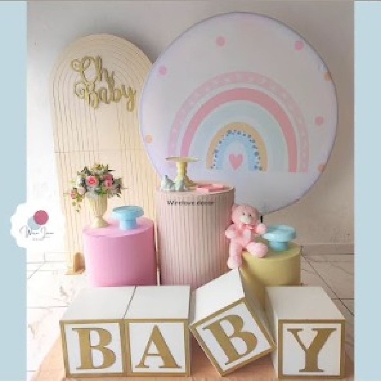 Kit Chá de Bebe Arco Iris - Wire Love Decor