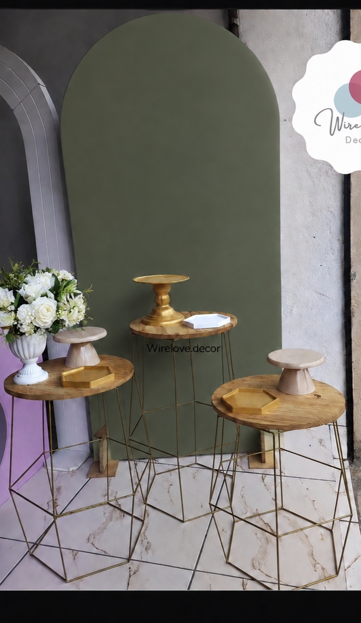 Kit Painel Romano Oliva Com Trio Diamante - Wire Love Decor