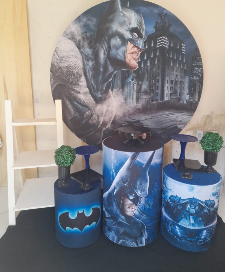 Kit Pegue E Monte Batman Azul Com Escadinha - Adna Decor