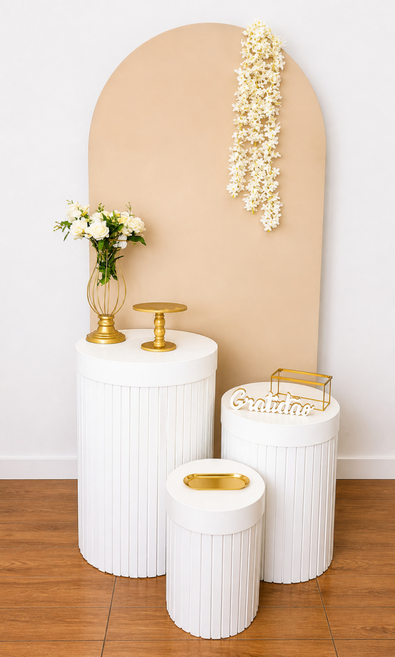 Bege E Dourado E Branco - Sonhadafesta
