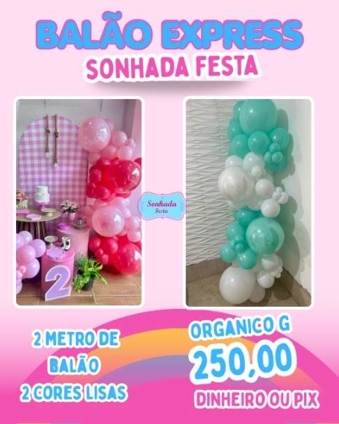 Arco de Balão Orgânico Metalizado - Sonhadafesta