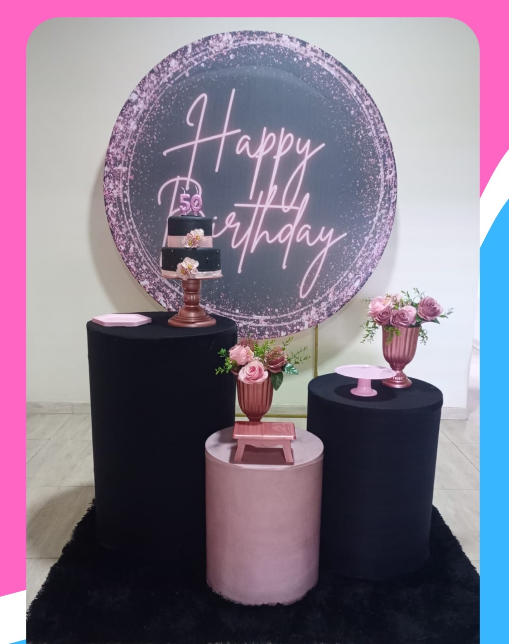 Happy Birthday Rosa E Preto - Sonhadafesta