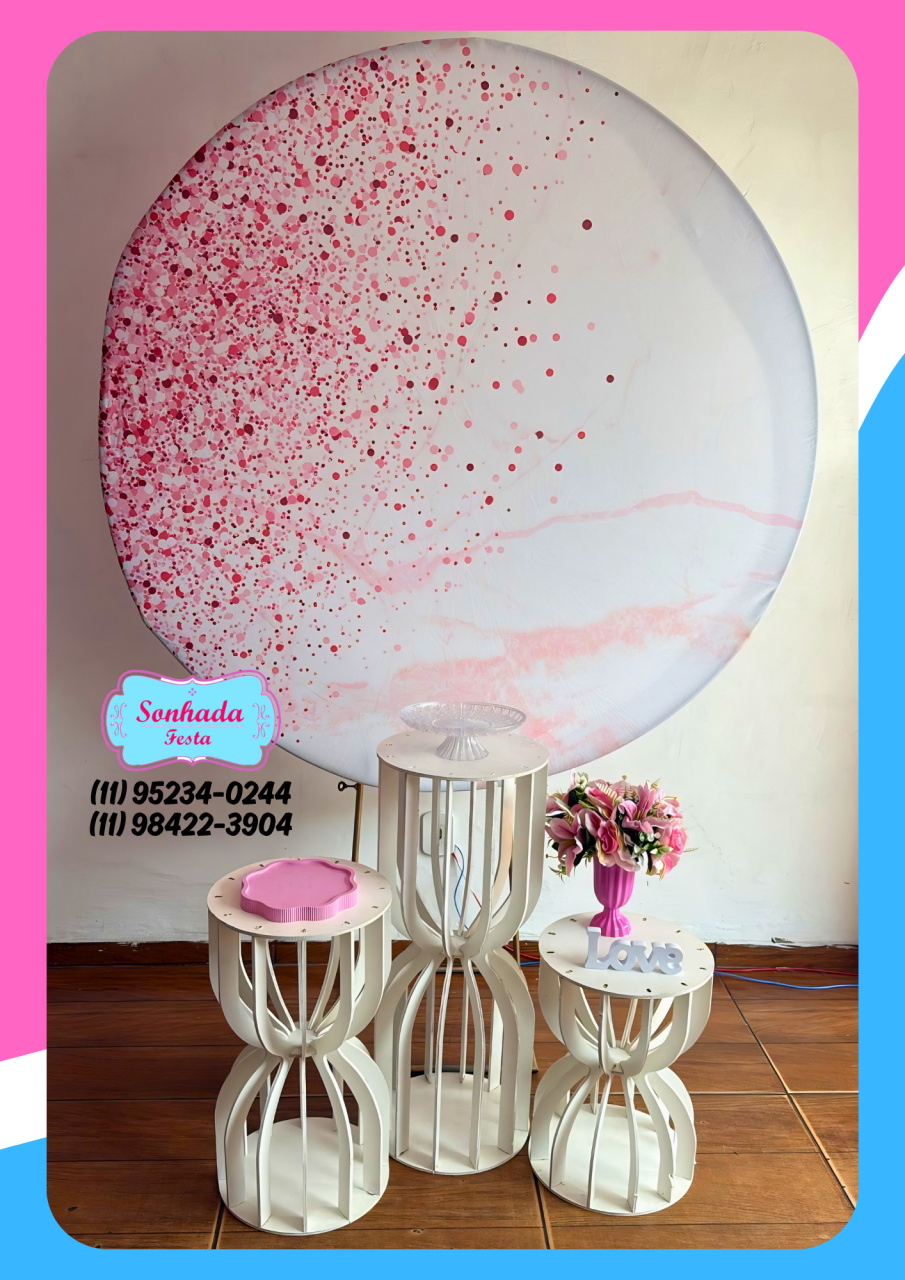 Gliter Branco Com Rosa - Sonhadafesta