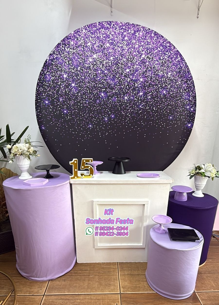 Gliter Preto E Roxo- Sonho Real - Sonhadafesta