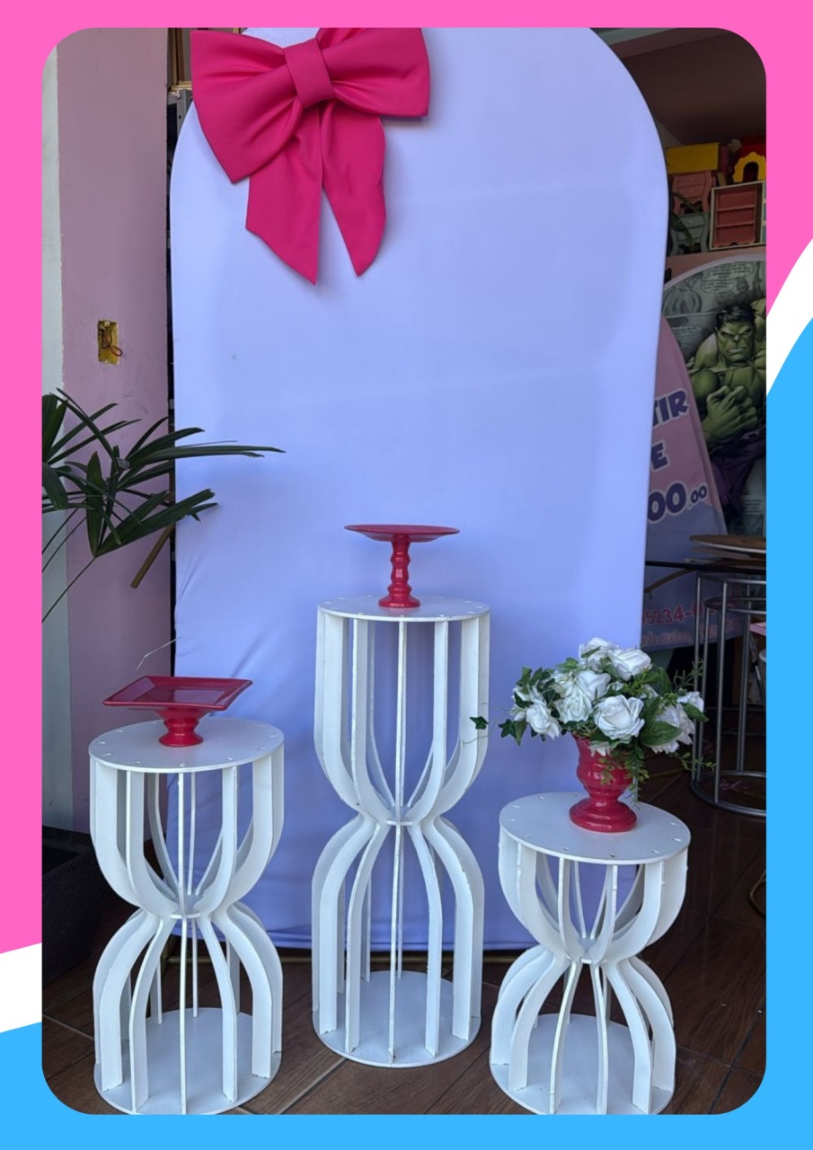 Branco Com Laço Rosa - Sonhadafesta