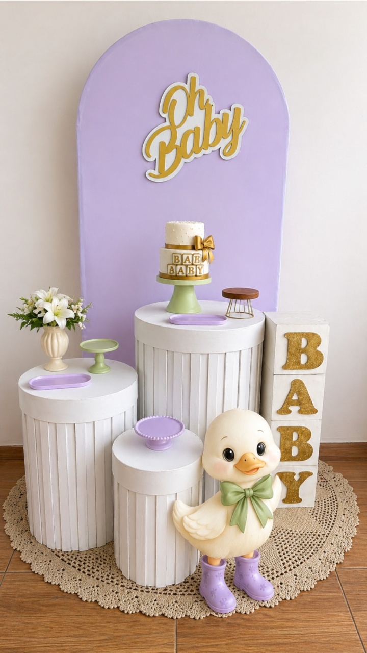 Cha de Bebe -  Patinho  Lilas   - Sonhadafesta