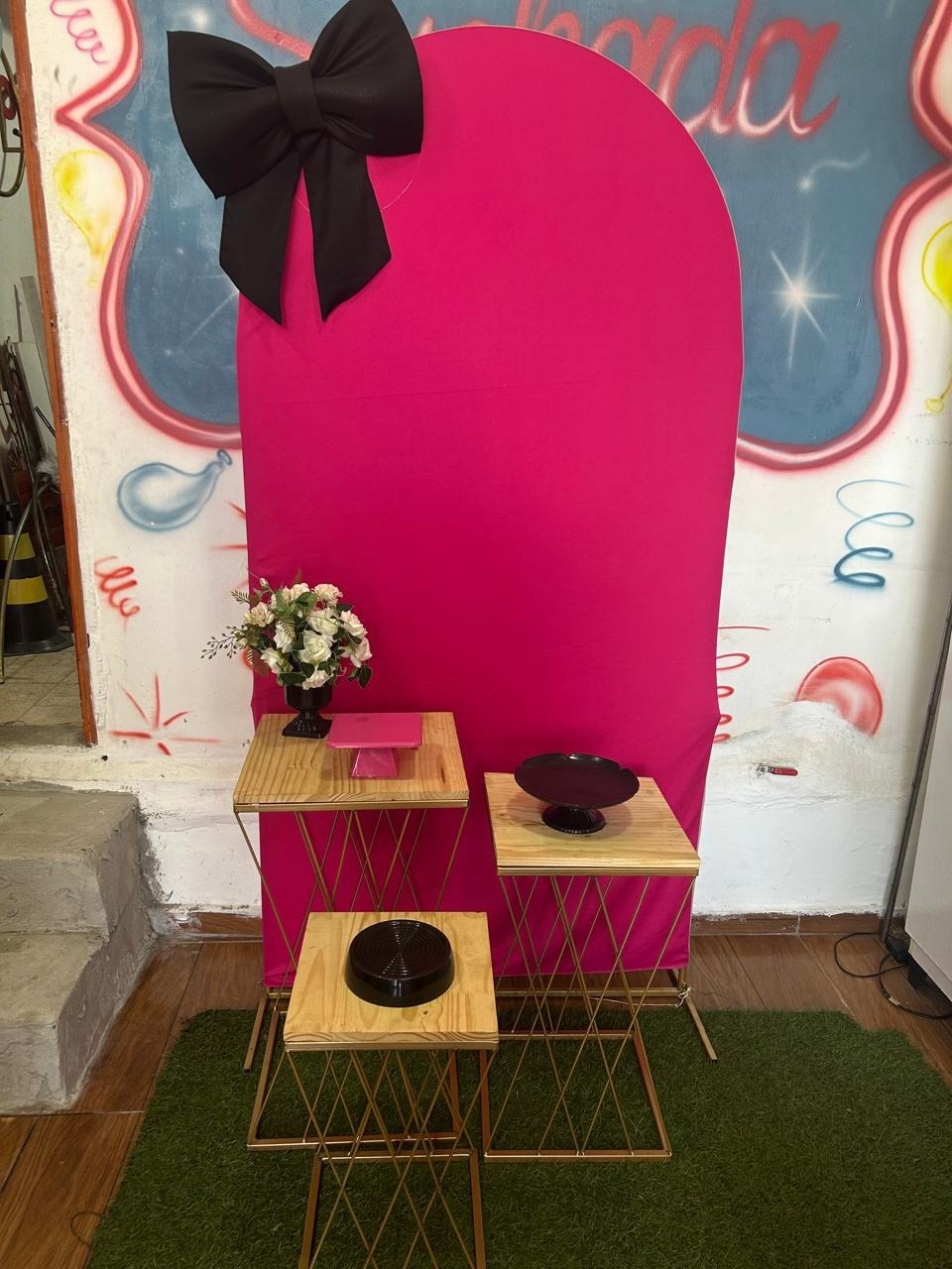 Laço Pink E Preto - Sonhadafesta