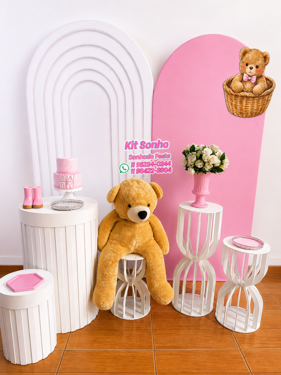 Cha de Bebe Urso Menina - Sonhadafesta