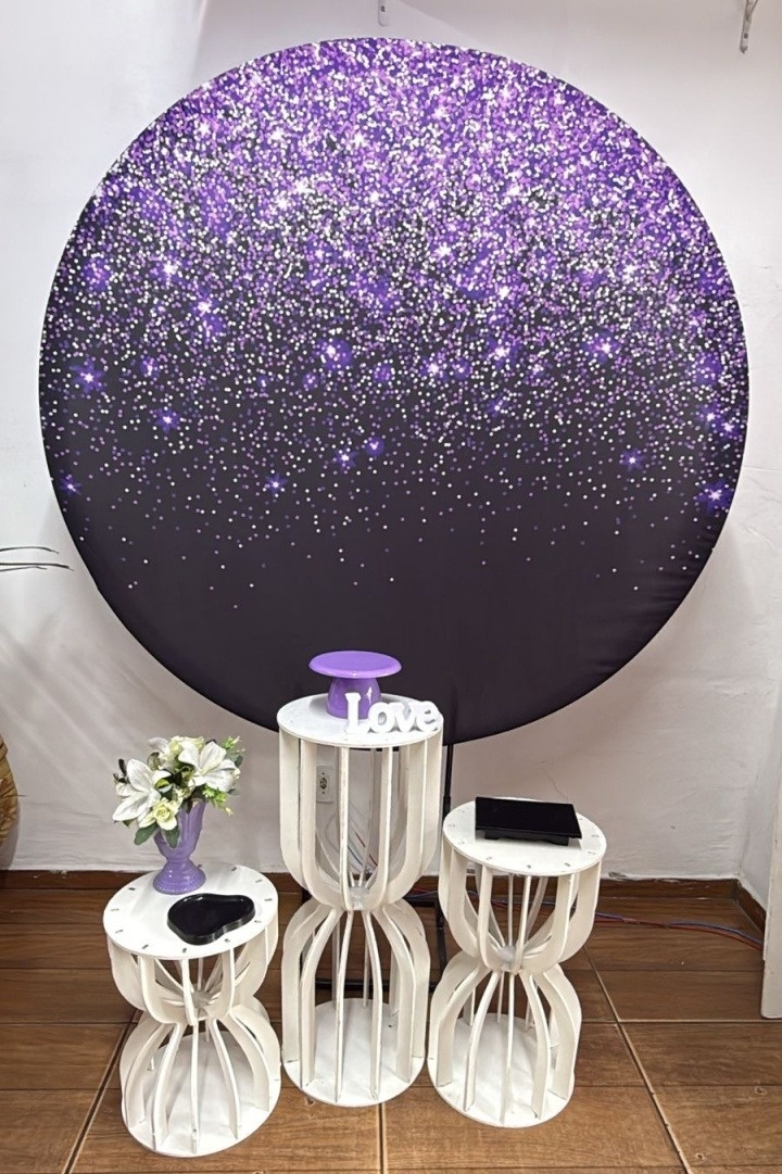 Gliter Preto E Roxo- Sonho  - Sonhadafesta