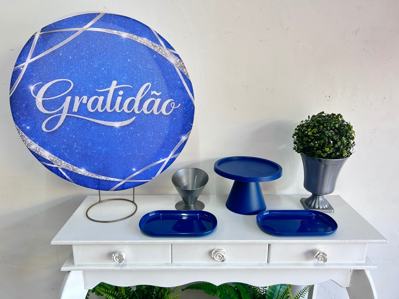 Festinha - Gratidão Azul E Prata - Sonhadafesta