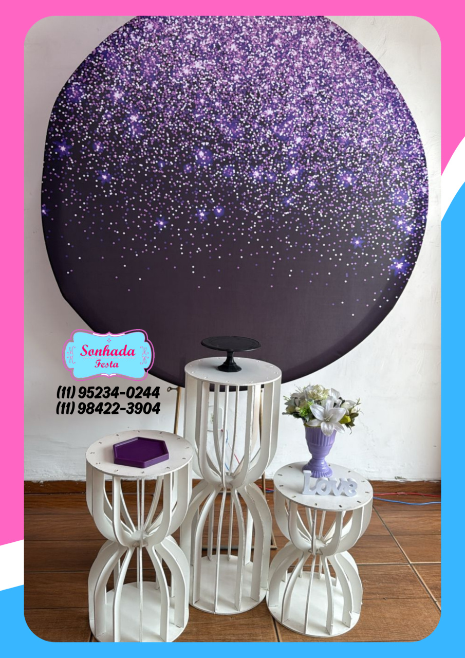 Gliter Preto Com Roxo 2 - Sonhadafesta