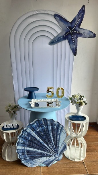 Fundo Do Mar Azul E Branco - Sonhadafesta
