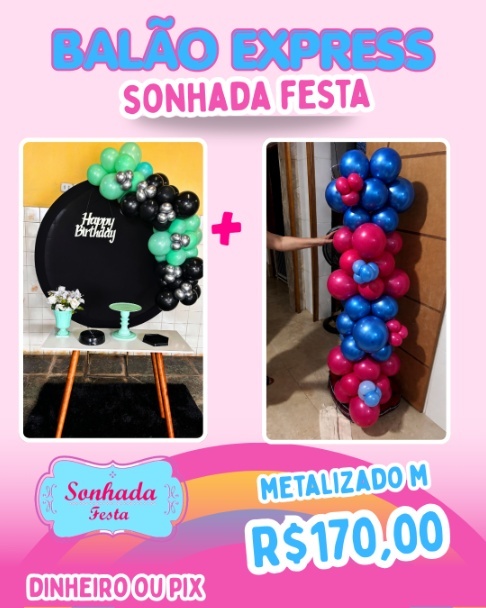 Arco de Balão Metalizado M - Sonhadafesta