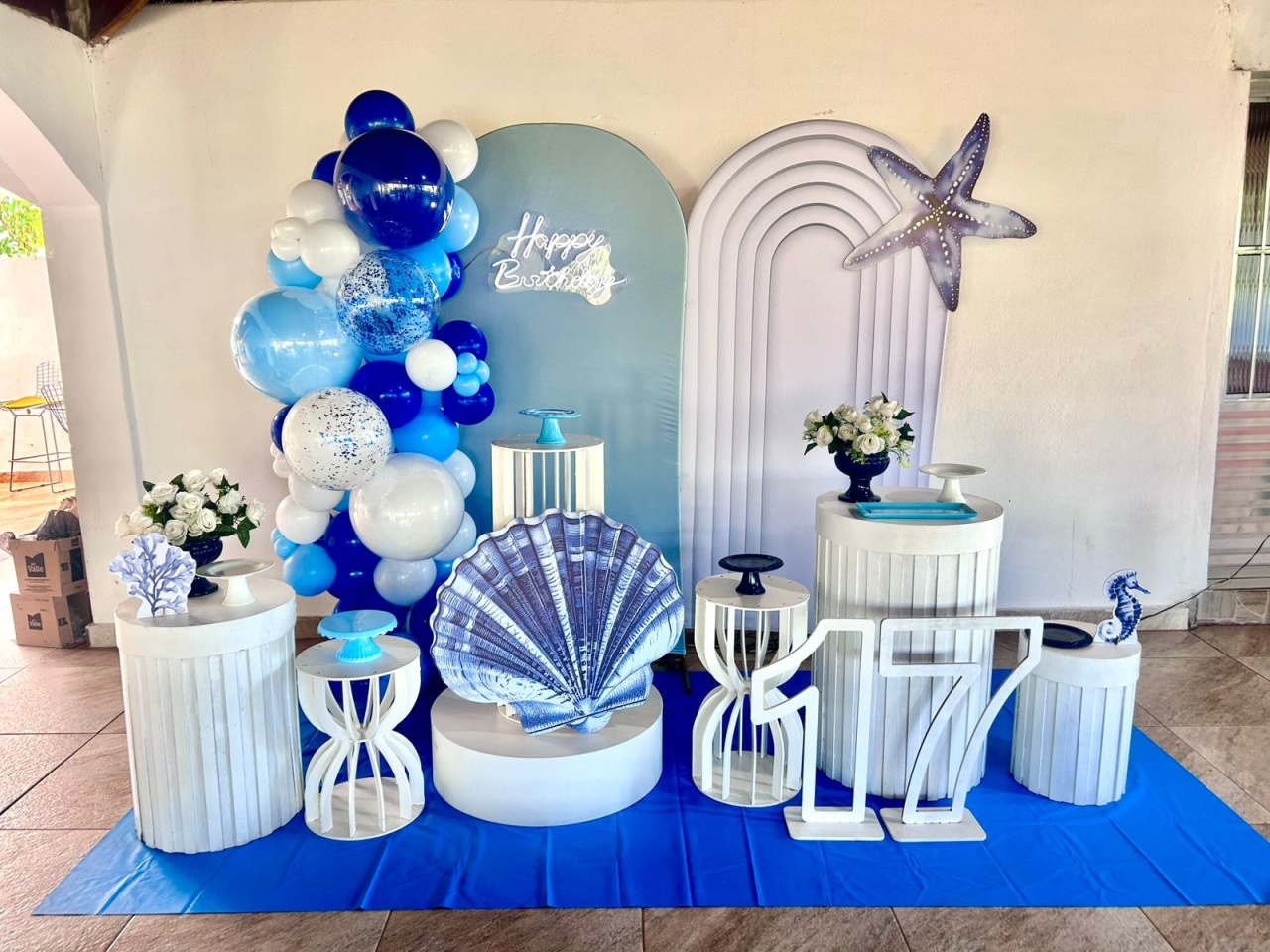 Fundo Do Mar - Azul E Branco - Completa - Sonhadafesta